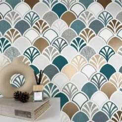 Tapete Beige, Blau, Braun, Grün, Petrol SALE AS-Creation Vliestapete (1040952)