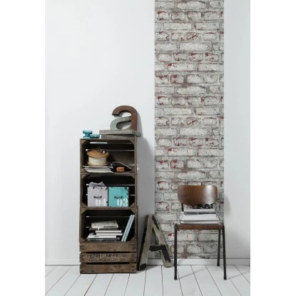 A.S. Creation Pop.up 3D-Panel Klinker Weiß-Rot – Bild 2