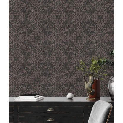 Vliestapete Ethno Leicht Glänzend Leicht Strukturiert Schwarz Bronze FSC® – Bild 2