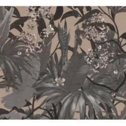 Vliestapete Dschungeloptik Palmen Matt Leicht Strukturiert Grau Braun FSC®