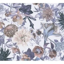 Vliestapete Blumenoptik Floral Matt Glatt Blau Beige FSC®