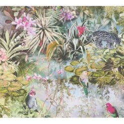 Vliestapete Blumenoptik Tiere Matt Glatt Grün Rosa FSC®