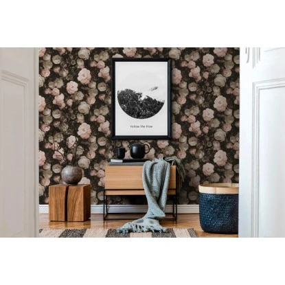 Vliestapete Blumen Matt Leicht Strukturiert Rosa Rot FSC® – Bild 3