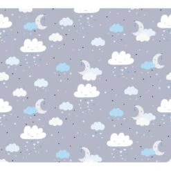 Vliestapete Sterne Kinderzimmertapete Blau Grau FSC®