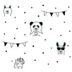 Vliestapete Tapete Mit Tieren Kinderzimmertapete Schwarz Weiß FSC®