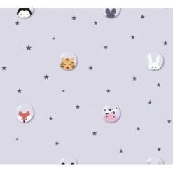 Vliestapete Tapete Mit Tieren Kinderzimmertapete Grau Weiß FSC®