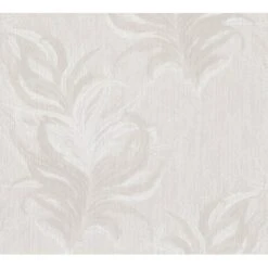 Vliestapete Federn Weiß Grau FSC®