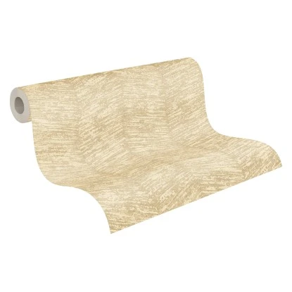 Vliestapete Geometrisch Glänzend Strukturiert Elfenbein Beige FSC® – Bild 4
