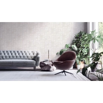 Vliestapete Geometrisch Design Muster Glanz Leicht Strukt. Weiß Gold FSC® – Bild 3