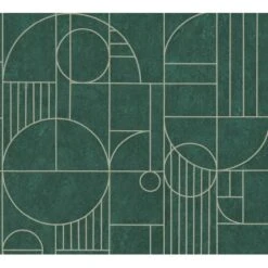 Vliestapete Geometrisch Design Muster Glanz Leicht Strukt. Opalgrün Gold FSC®