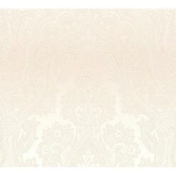 Vliestapete Barock Ornament Glänzend Glatt Perlweiß Silber FSC®