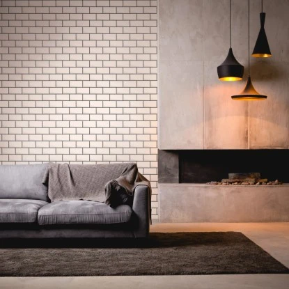 Vliestapete Stein Glänzend Glatt Weiß Schwarz FSC® – Bild 3