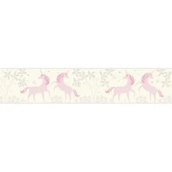 A.S. Création Borte Vlies Boys & Girls 6 Einhorn Weiß-Pink FSC®