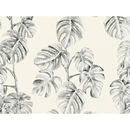 A.S. Création Vliestapete Greenery Blätter Schwarz-Weiß FSC®